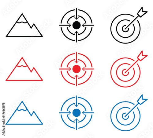 Editable Line Icon Set for Personal Success and Goal Achievement