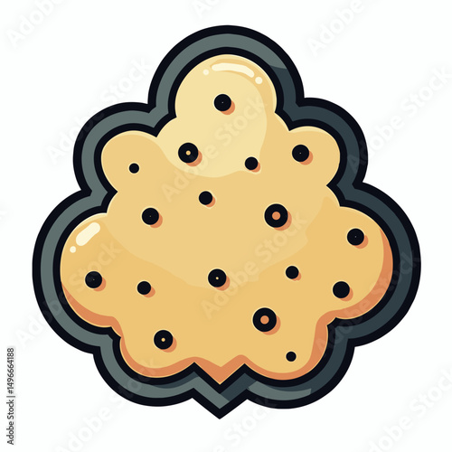 Cartoon Cloud of Dust or Smoke with Particles, Vector Illustration on White Background for Graphic Design