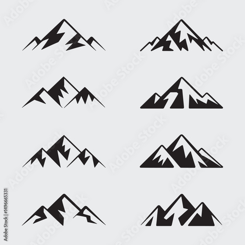 mountain icon set
