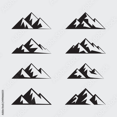 set of mountain icons
