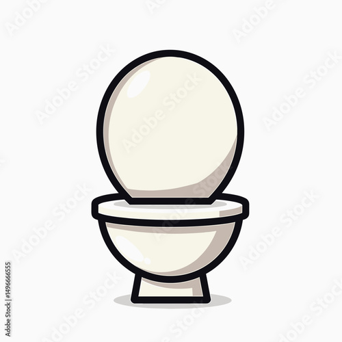 Isolated Toilet Bowl with Open Lid Vector Illustration on White Background for Sanitary Concepts