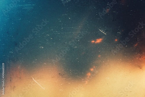 Fototapeta Naklejka Na Ścianę i Meble -  Retro distressed film grain texture with heavy noise, light leaks photo overlay effect background, grunge dirty scratched film texture, photo film overlay background
