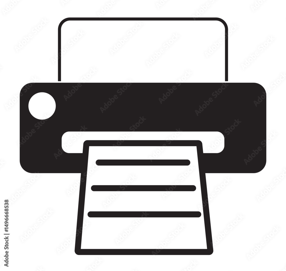 Printer icon symbol on white background. Vector illustration.