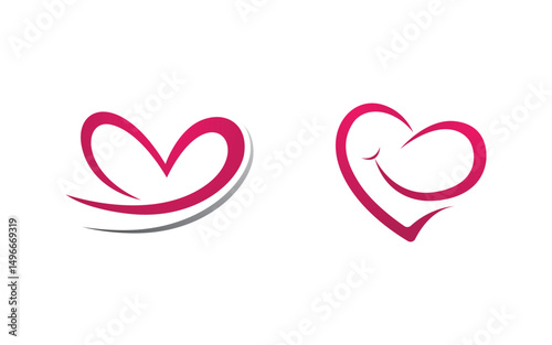 Human care adoption group network and social logo design v.46