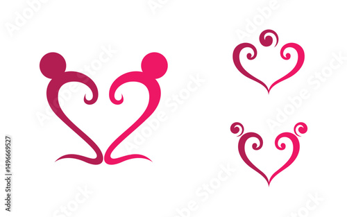 Human care adoption group network and social logo design v.53