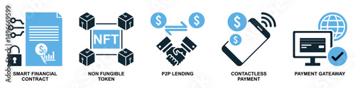 Set of finance icon vector for financial management, accounting, and budgeting overview. Ideal for business dashboard, finance app, and money planning illustration.
