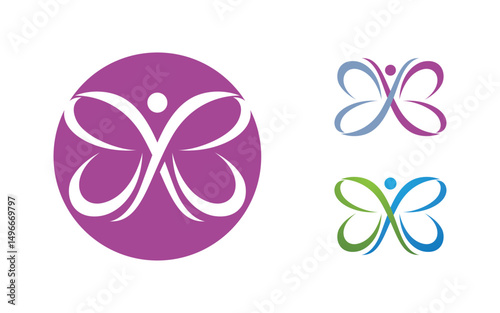 Beauty Butterfly simple Vector icon logo design template v.1
