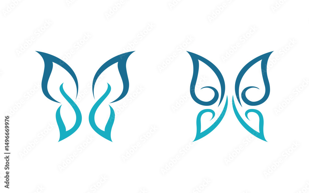 Beauty Butterfly simple Vector icon logo design template v.10 Beauty Butterfly simple Vector icon logo design template v.10