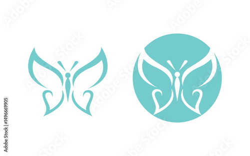 Beauty Butterfly simple Vector icon logo design template v.8