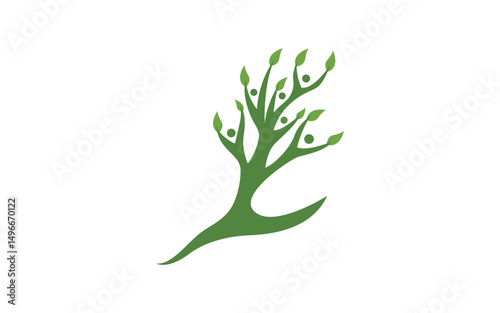 Family tree social vector icon illustration logo design v.7