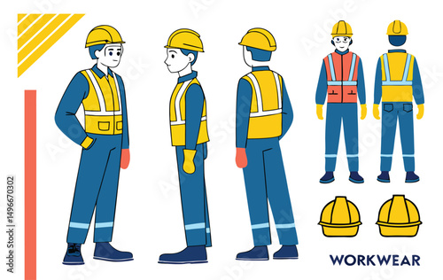 set of construction workers
