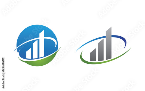 Business growth Finance concept logo illustration design v.69