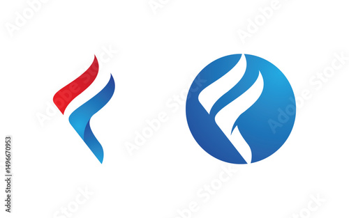 F Letter Logo icon illustration vector design template v.14