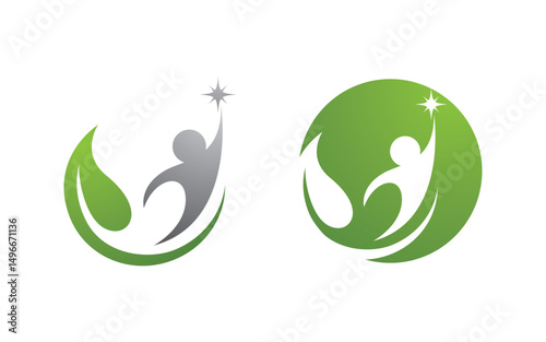 Healthy life Human fit sport logo sign illustration v.127