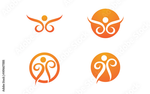 Healthy life Human fit sport logo sign illustration v.129