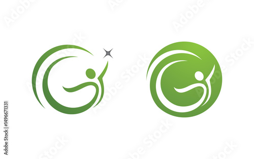 Healthy life Human fit sport logo sign illustration v.135