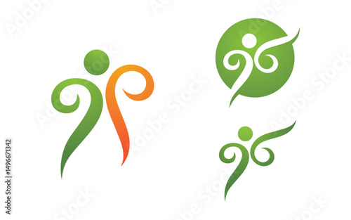 Healthy life Human fit sport logo sign illustration v.134