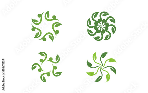 Nature ecology vegan concept Logo illustration v.2