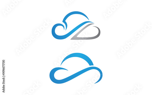 Cloud icon illustration design Logo template v.7