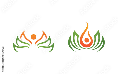 Lotus flower Logo Beauty Salon Cosmetic skincare vector icon design v.115