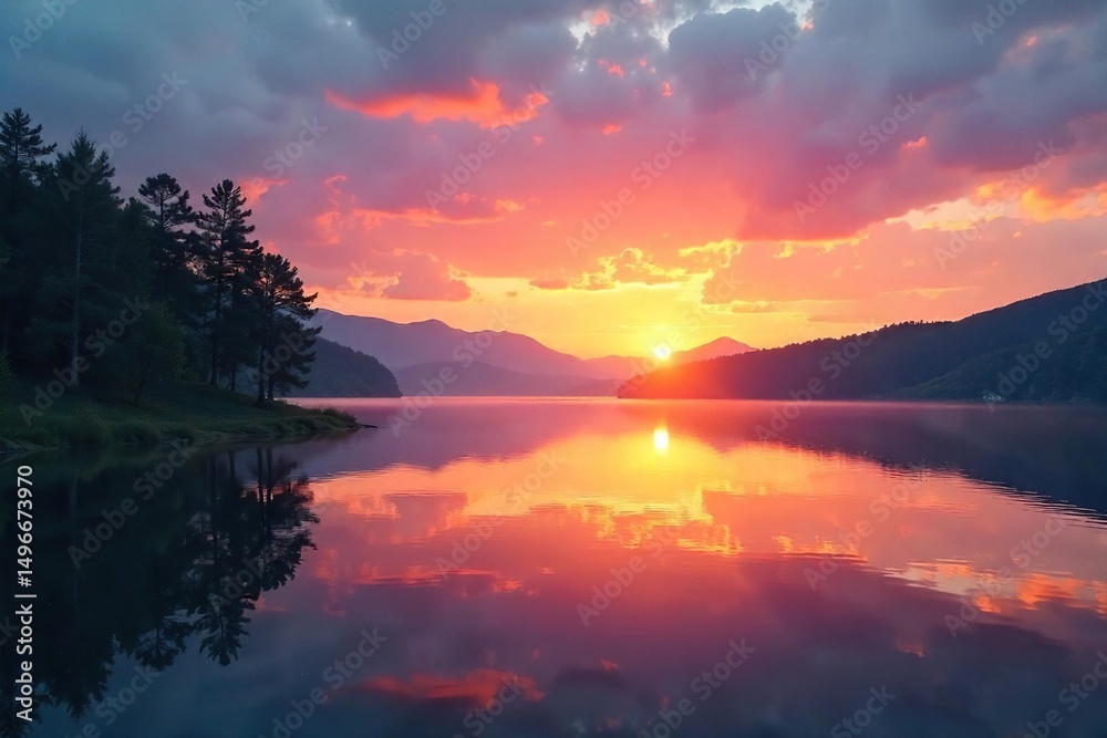 Serene sunset over a tranquil lake, reflecting a peaceful sky Perfect for meditation, relaxation, or mindful moments Ideal for websites, apps, and calming visuals , balance, zen Serene sunset over a tranquil lake, reflecting a peaceful sky Perfect for meditation, relaxation, or mindful moments Ideal for websites, apps, and calming visuals , balance, zen
