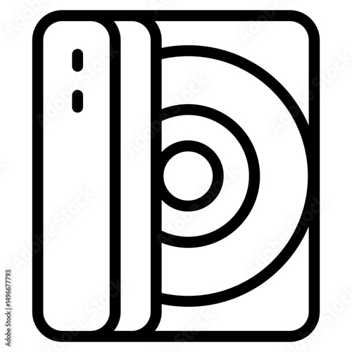 CD Drive Line Icon