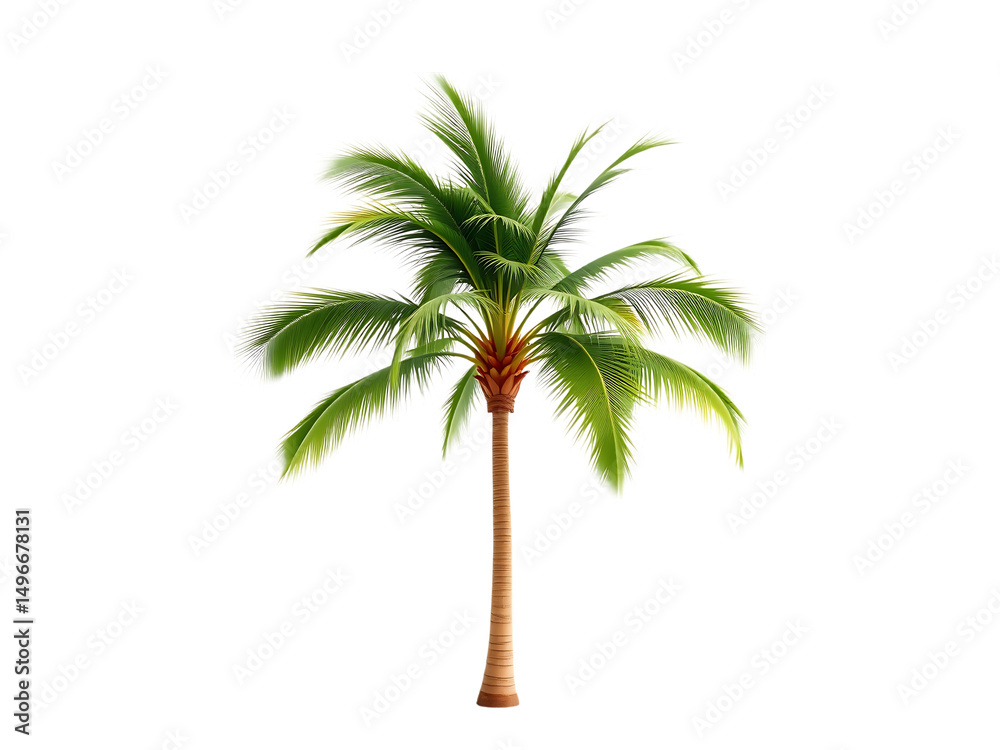 Obraz premium Single palm tree isolated on transparent background
