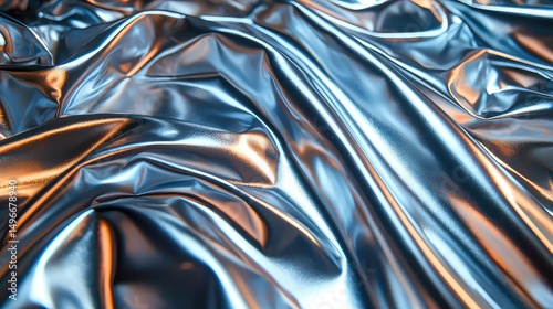 Close-up view of shimmering, metallic fabric folds.