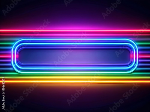 Colorful lines border Glowing light line isolated on white background