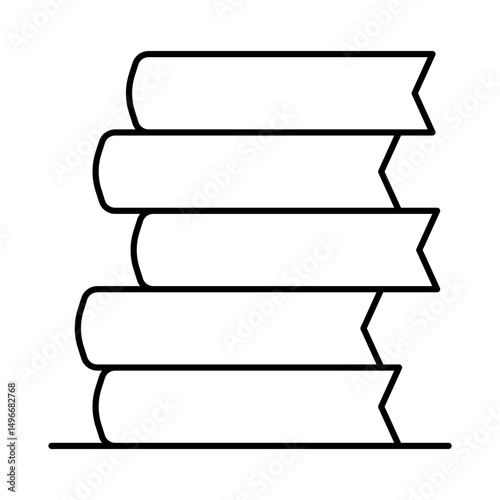 Books Line Icon Editable Stroke. Education, Study, Library, Reading, Science, Student, Graduation, Bookstore Icons Vector Illustration