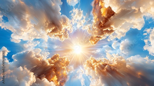 Sky with Clouds and Sunlight