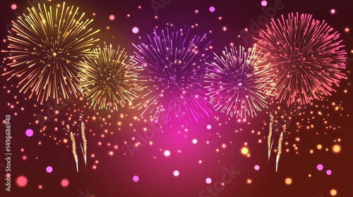 Festive Fireworks Night Sky Celebration Background