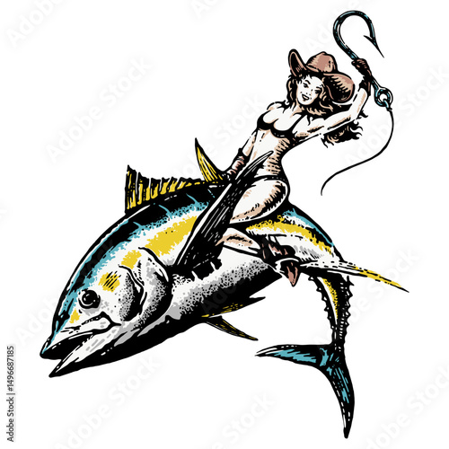 Cowgirl Tuna illustration