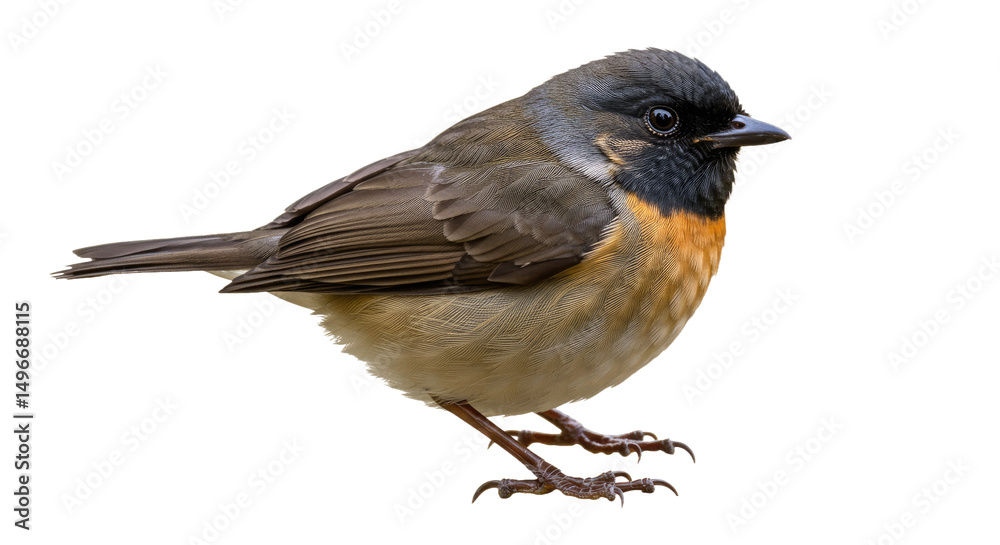 Fototapeta premium A distinct bird figure, cleanly isolated on a transparent white background, offering versatility for various creative design projects.