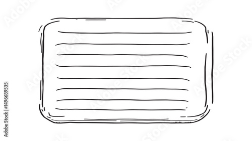 Rubber inflatable beach mattress top view line art sketch