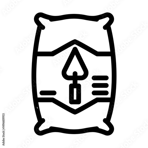 bag cement line icon vector illustration