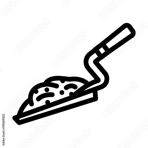 trowel cement line icon vector illustration