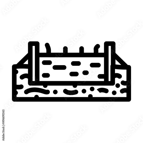 foundation cement line icon vector illustration
