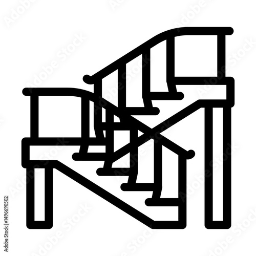 concrete stairs cement line icon vector illustration
