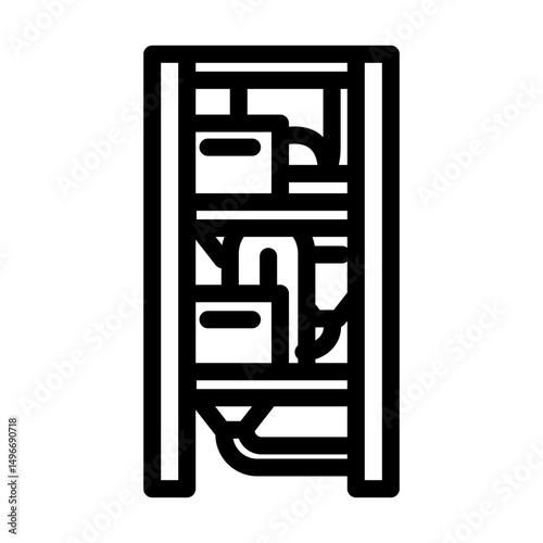 preheater tower cement production line icon vector illustration