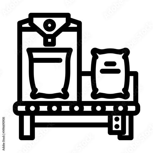 bagging machine cement production line icon vector illustration