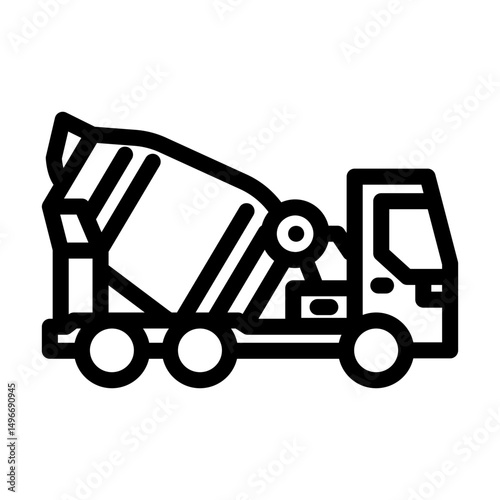 truck cement production line icon vector illustration