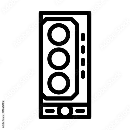 rgb tower gaming pc line icon vector illustration