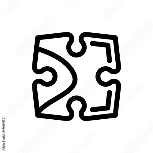 piece puzzle jigsaw line icon vector illustration