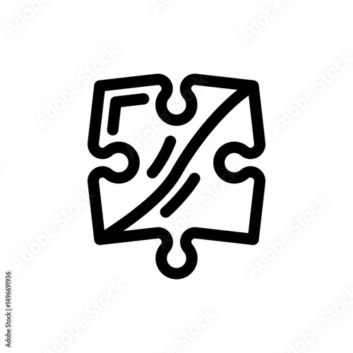 jigsaw piece puzzle line icon vector illustration