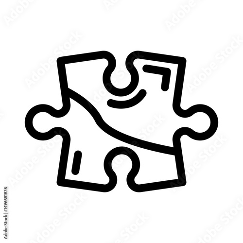 jigsaw puzzle piece line icon vector illustration