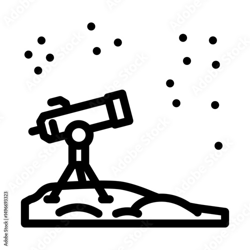 stargazing spring line icon vector illustration