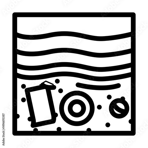 beach day summer spend time line icon vector illustration