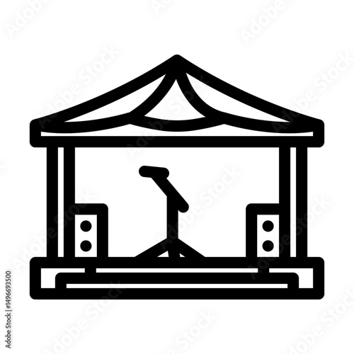 music festival summer spend time line icon vector illustration