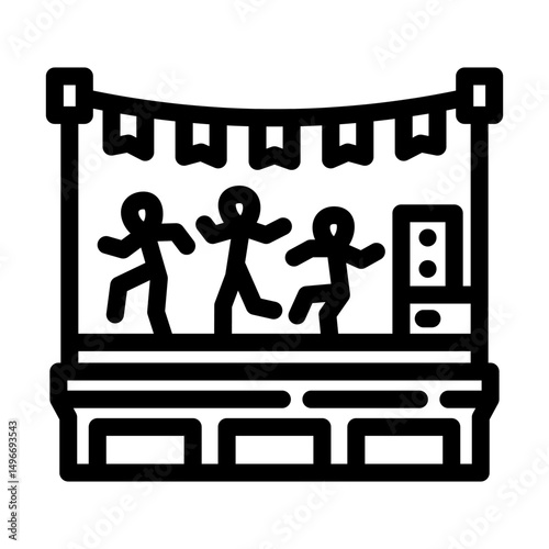 rooftop party summer spend time line icon vector illustration